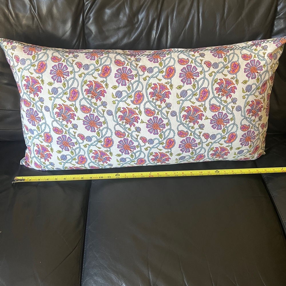 Fun and floral oversized throw pillow. Like new condition.